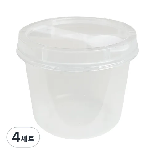 키친코디 일회용 내열 푸딩용기 스푼포함 미니 원형 푸딩컵 230ml 투명 푸딩병 플라스틱 그릭 요거트 디저트 케이스, 4세트, 50개
