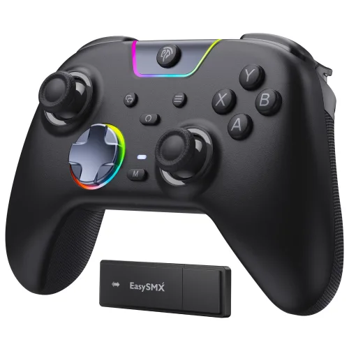 EasySMX X05 Pro 게임패드 컨트롤러 무선 조이스틱 PC게임패드 안드로이드 iOS 닌텐도 스위치 호환, 1개, 블랙(충전 도크 미포함)
