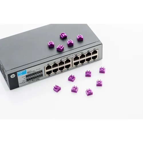 스마트키퍼 랜포트락 잠금장치 12P NL03 RJ45 국내 제조 보안 차단 장치 물리보안, 12개, 퍼플(PL)