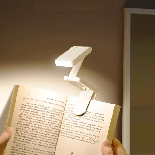 리와트 무선 미니스탠드 집게 클립 북라이트 독서등 휴대용 LED 공부등 LC-127, 화이트