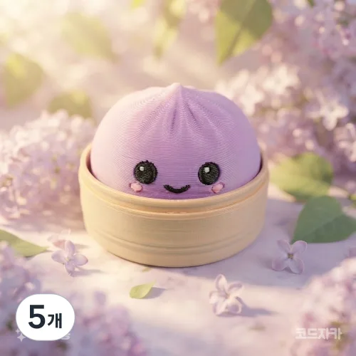 딸깍 귀여운 만두 클리커 키링 5종 색상 데스크테리어, 5개, 라일락퍼플