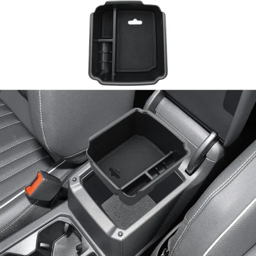 ECOZEN 센터 콘솔 정리함 2018-2024 VW Tiguan 2022-2026 Taos용 - 암레스트 박스 보관 트레이 및 폭스바겐 Taos 액세서리 ABS와 호환됩니다