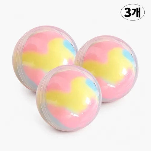 HS 왁뿌볼 말랑이 스퀴시 솜사탕 왁스뿌시기 스트레스볼[1+1+1], 3개, 80g, 레인보우
