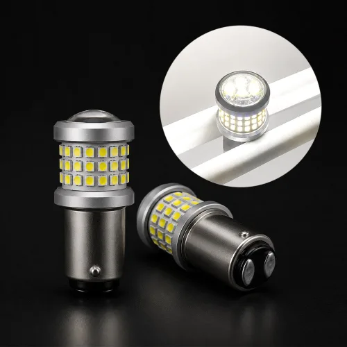 12V-24V겸용 69 LED 시그널 전구 더블 화이트, S25, 1개