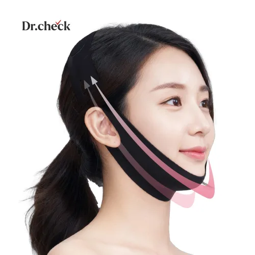닥터체크 브이라인 리프팅 밴드 턱당기미 이중턱 턱살 턱 붓기관리 턱밴드 탄력 주름 작은얼굴관리 당김