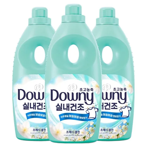 다우니 실내건조 초고농축 섬유유연제 프레시 클린 본품, 1.05L, 3개