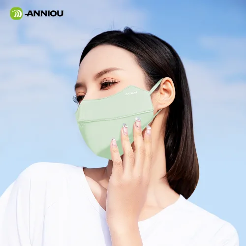 ANNIOU 윤곽 보호 눈가 자외선 차단 마스크, 1개, 라이트 그라스 그린