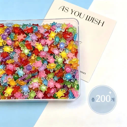 Zeviro초미니야광행운 거북이 diy 레진 파츠 200개