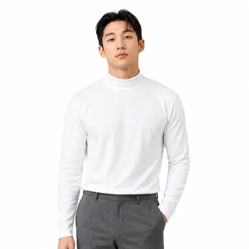 FINAL SNESE남성 기모 터틀넥 긴팔 티셔츠 슬림핏 목폴라 이너웨어 겨울 보온 데일리 기본티