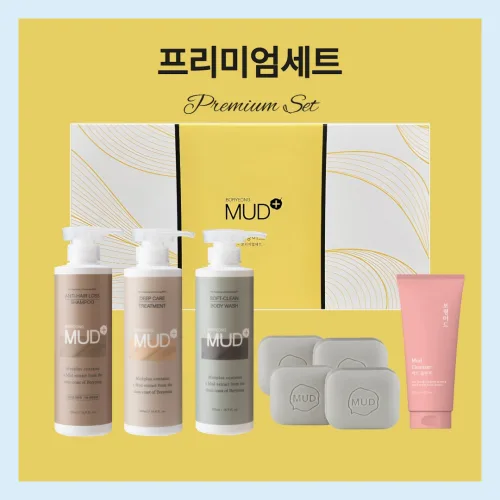 보령머드 프리미엄 세트(샴푸+트리트먼트+바디워시+머드클렌저+머드솝4개), 1세트
