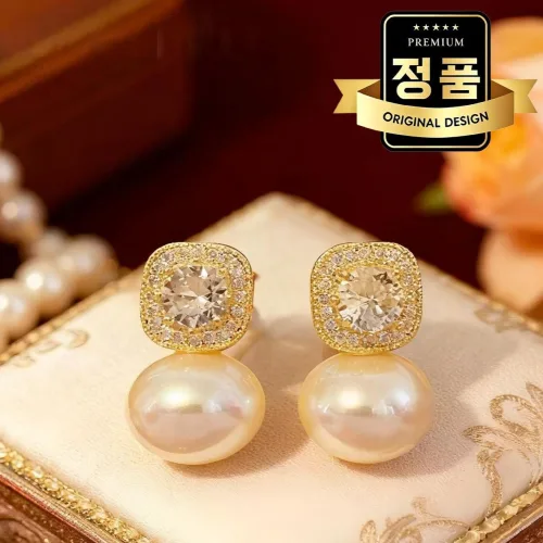 Lunire 진주 귀걸이 모이사나이트 GRA 인증 미니멀하고 우아한 지르코니아 여성 선물 추천 귀걸이 14K 진공 도금 오리지널 디자인
