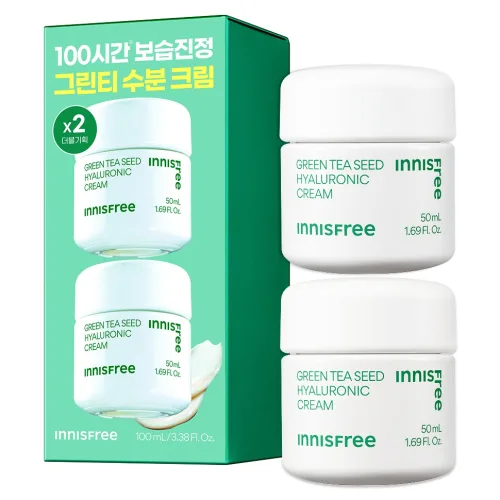 [비건뷰티] 이니스프리 그린티 씨드 히알루론산 고수분 크림, 50ml, 2개
