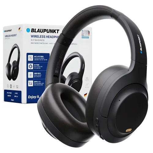 블라우풍트 ANC 노이즈캔슬링 HIFI 블루투스 6.0 헤드셋, BLP-BH251KOB, 블랙, 80시간, 멀티단자, 블랙, BLP-BH251KOB