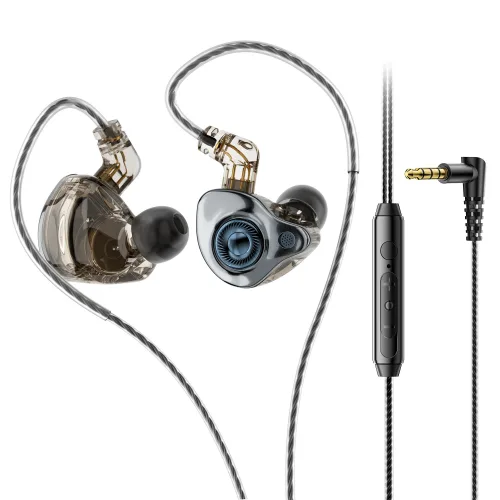 Essager 게이밍 커널형 이어폰 인이어 DD 이어폰, 블랙, 3.5MM EEJS25-LX01-Z
