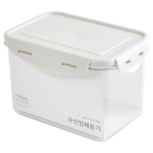 QUIDNOVI 국내산 직사각 밀폐용기 화이트, 1개, 1.7L