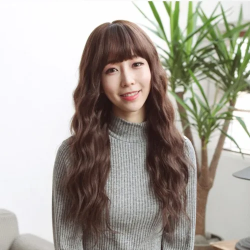 가발닷컴 여자가발 전체가발 통가발 롱롱 퍼지웨이브 여성통가발, 1 내츄럴블랙, 1개