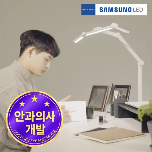 룩스베러 STDL01 스탠드 삼성 시력보호 와이드 책상스탠드, 화이트