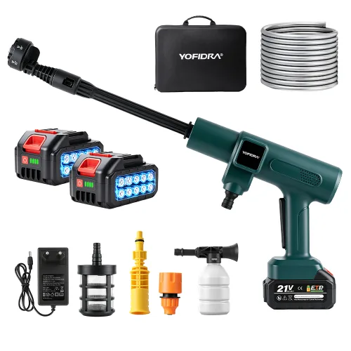 [국내배송] YOFIDRA 3500W 초강력 무선 고압 세척기 휴대용 고압세차기 워터건 가정용 풀세트 고압분사기 농약분무기 글로벌브랜드, 본품 + 배터리2개이상 × 1세트