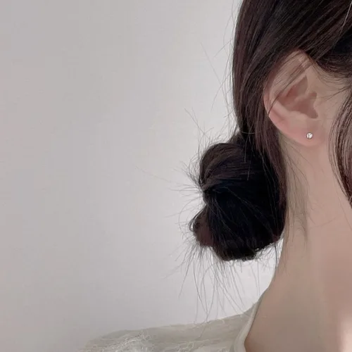 [silver 925] Snow white 데일리 실버 큐빅 귀걸이 (4size)