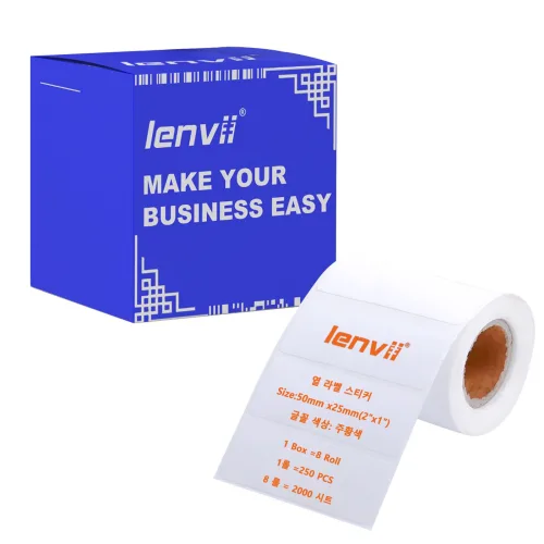 LENVII 컬러 문자(감열 라벨, 바코드 라벨, 라벨 용지, 롤 라벨) 방수, 방유, 긁힘 방지, 찢김 방지, 저온 내성, 감열 라벨 프린터 전용, 1박스