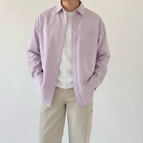 남자 오버핏 옥스포드 셔츠 베이직 캐주얼 긴팔 셔츠 made in korea (9color)