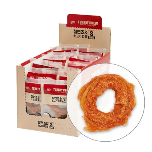 슈퍼츄 강아지 터키츄 힘줄 건조간식 링타입 S, 혼합맛(칠면조/소고기), 11g, 40개