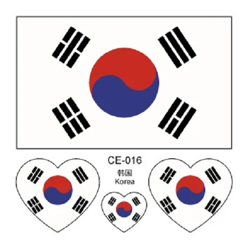 케이디코 태극기 스티커 타투 월드컵 응원 판박이 대한민국 코리아 한국 국기, 1개, 태극기 판박이