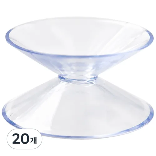 30mm 투명 양면 흡착판 PVC 더블 큐방 유리 상판 소품 고정용, 10개입