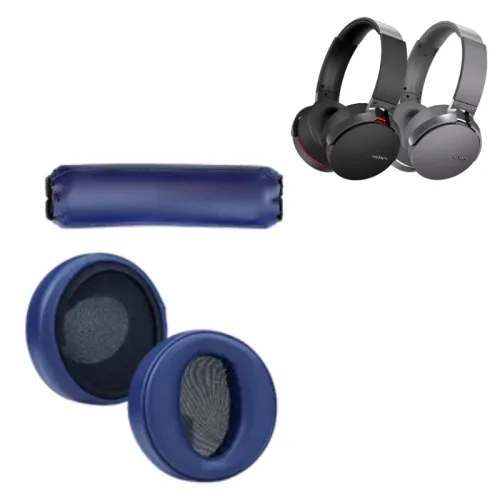 소니 MDR-XB950BT XB950B1 쿠션 이어패드 헤드빔 슬리브 교체용 호환용, 블루, 1세트
