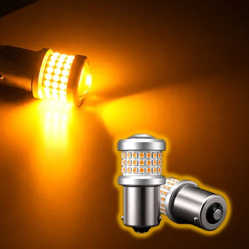 12V-24V겸용 69 LED 시그널 전구 싱글 옐로우, S25, 1개