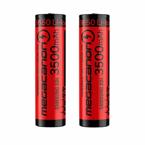 메가캐논 18650 배터리 리튬 이온 충전지 3500mAh_볼록형, 2개입