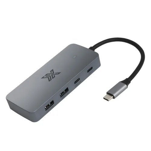 아이엑스 7in1 USB C타입 HDMI DP 듀얼 모니터 확장 멀티허브, 그레이, 1개
