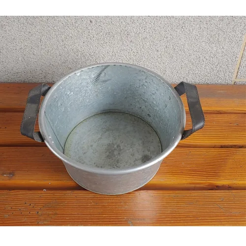 빈티지 철제 원형 양철양동이 가든 원예 정원 엔틱소품, 1개
