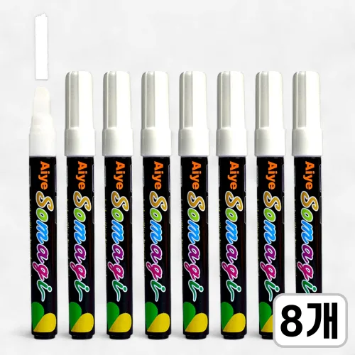 지워지는 블랙보드마카 윈도우마카 7mm, 8개입, 화이트