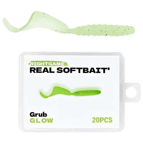 리얼베이트 그럽웜 아징웜 볼락웜 우럭웜 배스웜 5.5cm, 20개, 1.3g, 야광
