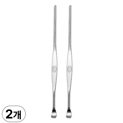 쓰리세븐 777 실버 귀이게 E-441C 고급형 스테인리스 귀후비개, 1세트, 2개입