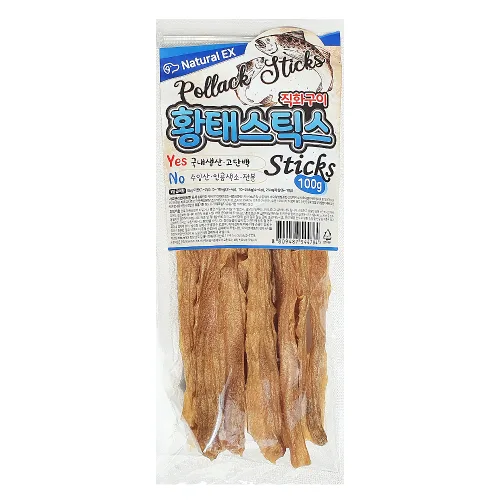 수제간식 네츄럴EX 애견간식모음 자연건조 애견간식, 황태, 100g, 1개