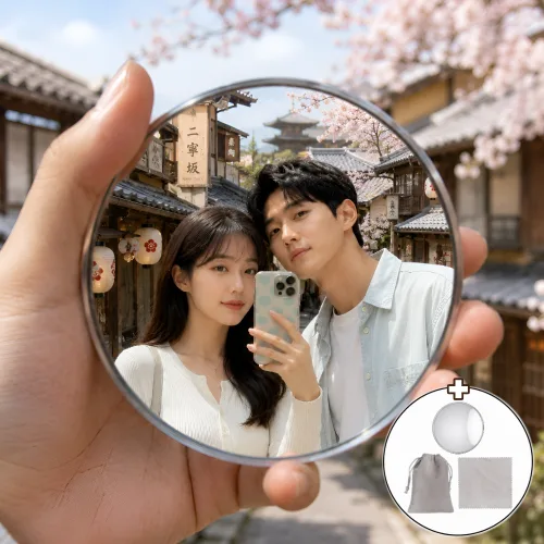 픽투픽 휴대용 여행 셀카 인스타 항공샷 볼록거울, 그레이, 1개, 1개, 그레이