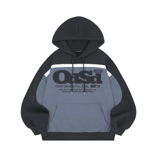 ODDSTUDIO ODSD 컬러 블록 오버핏 후드 - DARK CHARCOAL BLUE GRAY OO4FUHT104DB 368596