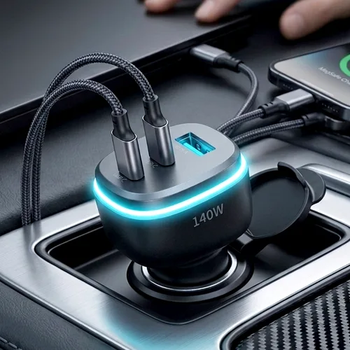 피네스토 차량용 충전기 140W 초고속 시거잭 2026년형 QC4.0, 블랙, FN-501