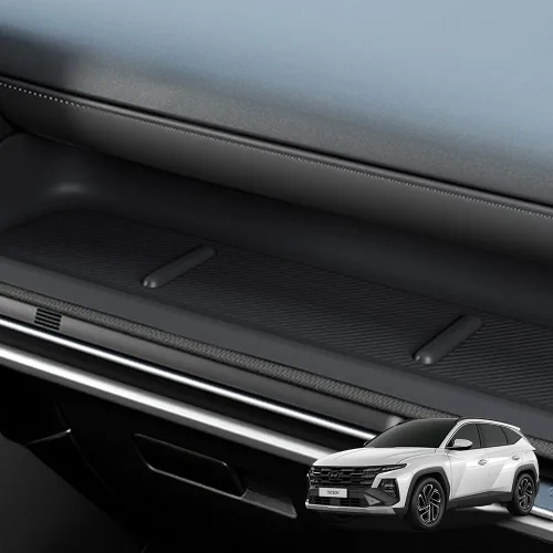 윙가디움 투싼 NX4 페이스리프트 대쉬보드 하단 수납 트레이 커버 실리콘 콘솔트레이, 투싼 NX4 페이스리프트 이후, 블랙