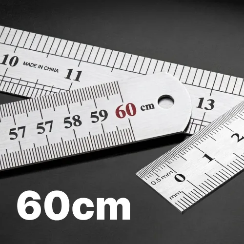 발렌타 정밀한 60cm 쇠자 반영구 스텐자 철자, 1개, 실버