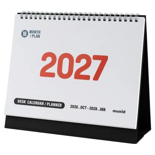 뮤니드 2027 베이직 탁상 달력, 1개, 혼합색상