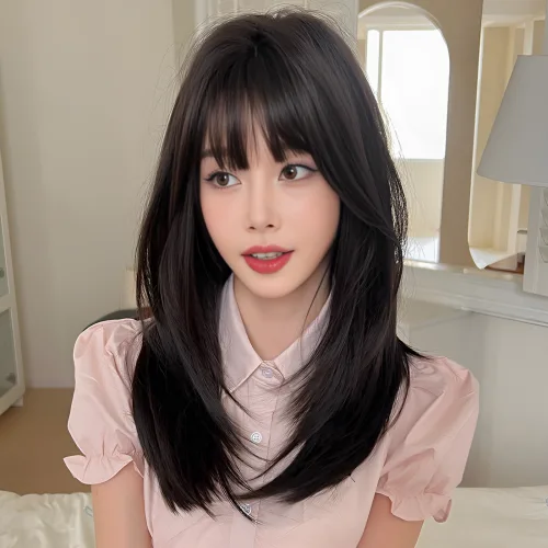 ROMIZ 여자 긴 생머리 가발 통가발 리사(Lisa), 1개, 블랙브라운