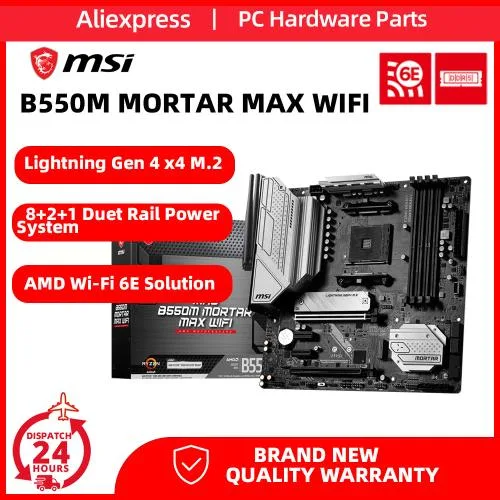 MSI B550M 절구통 MAX 와이파이 마더보드 AM4 AMD B550 2x M2 슬롯 6E 메인보드 Ryzen 7 5800X3D 5700X 5700G R5 CPU