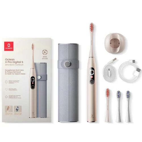 APP연동 오클린 X Pro 디지털 Oclean X Pro Digital 스마트 터치 스크린 전동칫술 분당 84000회 IPX7방수 1년무상A/S, 골든세트, 1개