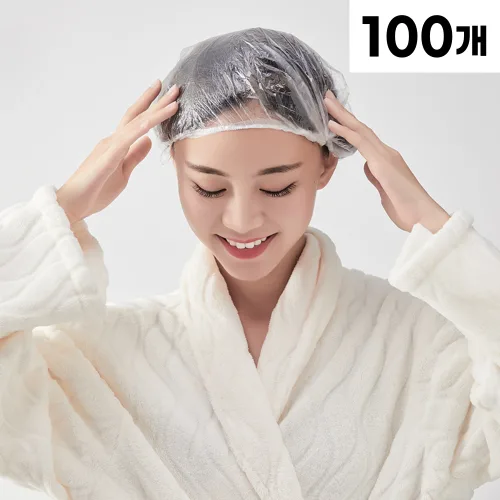 일회용 헤어캡 비닐캡 트리트먼트 샤워 염색 헤어 방수 샤워캡 비닐 파마 머리 위생모 1회용 미용실 투명 커버