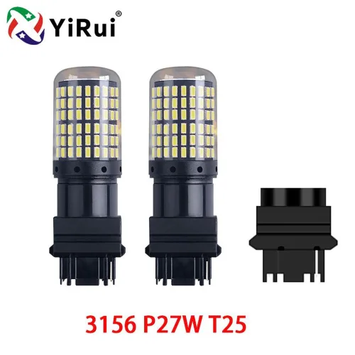BA15S 조명 차량 램프 지시등 W21W 7440 48V BAY15 후진 P21/5W PY21W 1157 방향 P21W LED 144smd YiRui 전구 2개 BAU15S 12