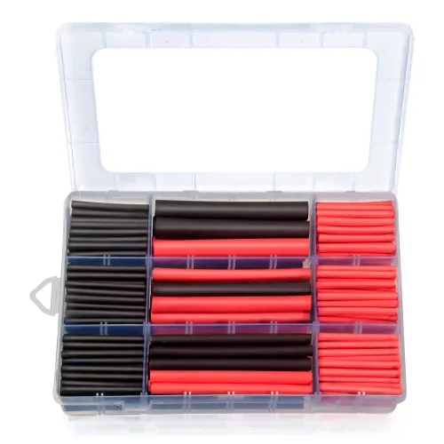 270pcs 방수 열수축 튜브 키트 3:1 접착제 라인 6사이즈 2색 2길이, 1박스
