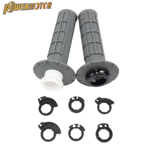 회색 7/8인치 22mm 범용 오토바이 그립 스냅온 캠 핸드 그립 (KTM CRF SXF EXC 야마하 혼다 가와사키 스즈키 모토크로스 더트 바이크 용), 1세트, 회색